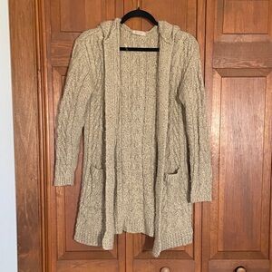 Active USA Beige Hooded Cardigan